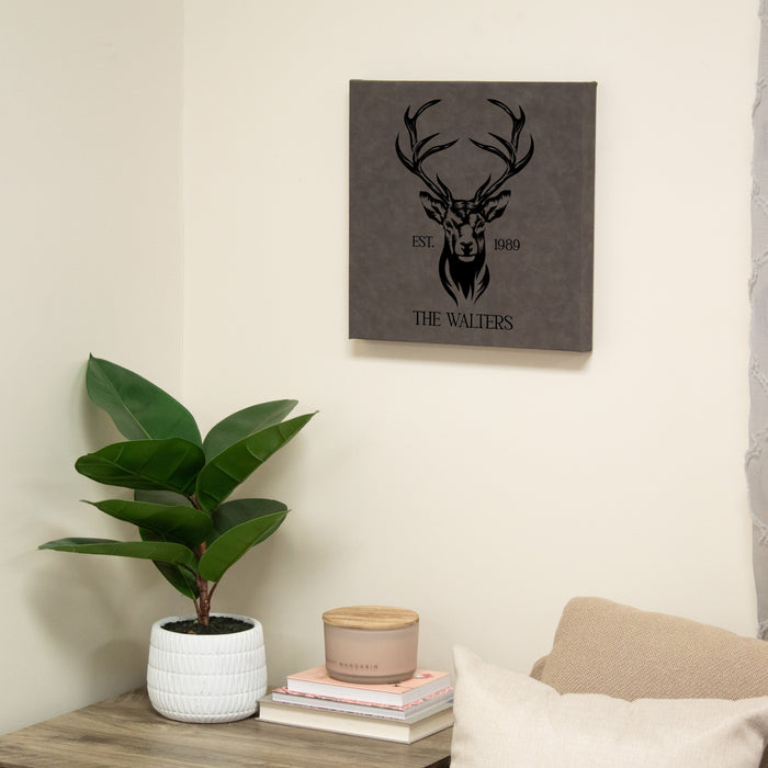 Personalized Deer Head Family Wall Sign