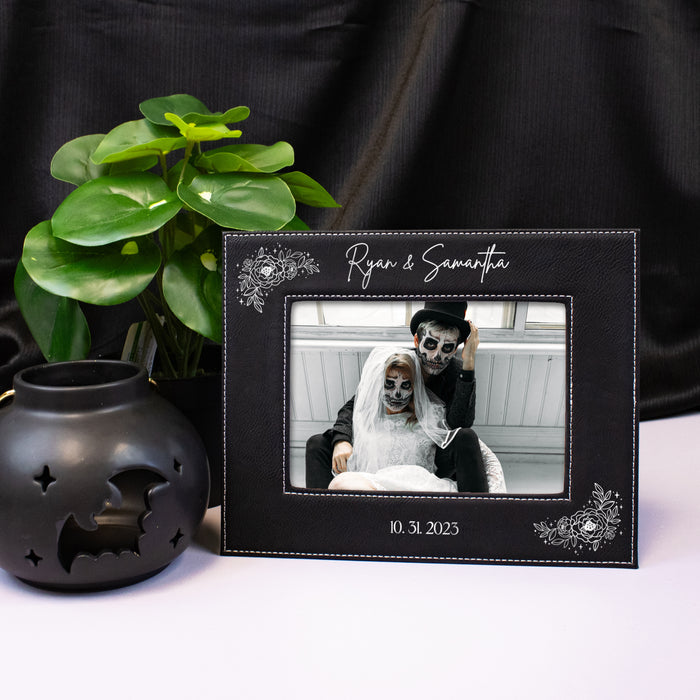 Personalized Couple Anniversary Vegan Leather Frame