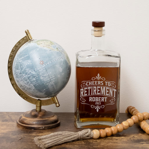 Personalized Retirement whiskey decanter
