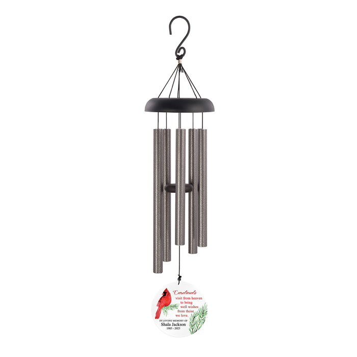 Personalized Cardinal Memorial Wind Chime