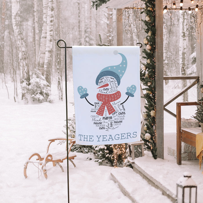 Personalized Snowman Welcome Garden Flag