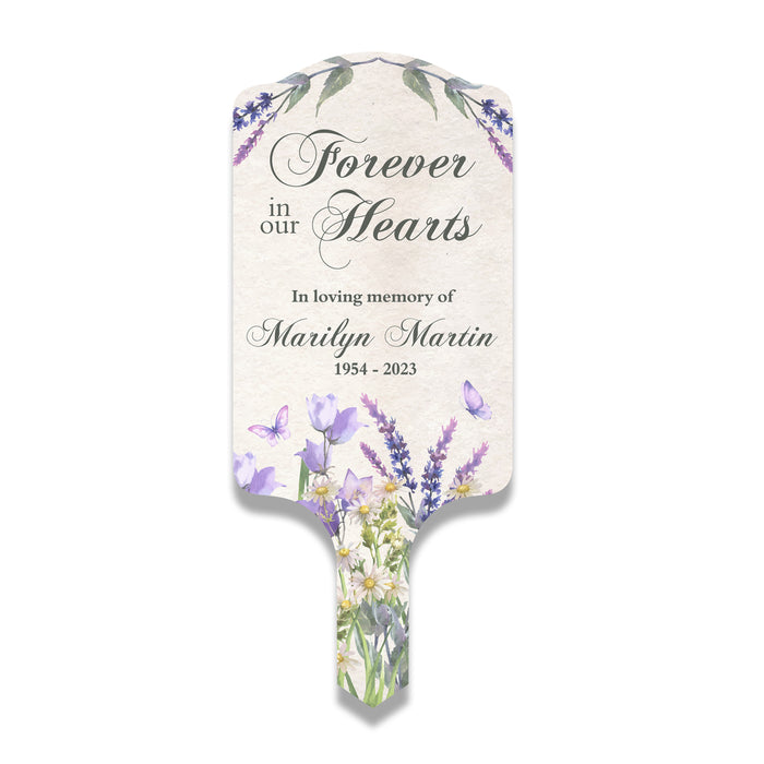 Personalized "Forever In Our Hearts" Memorial Garden Stake