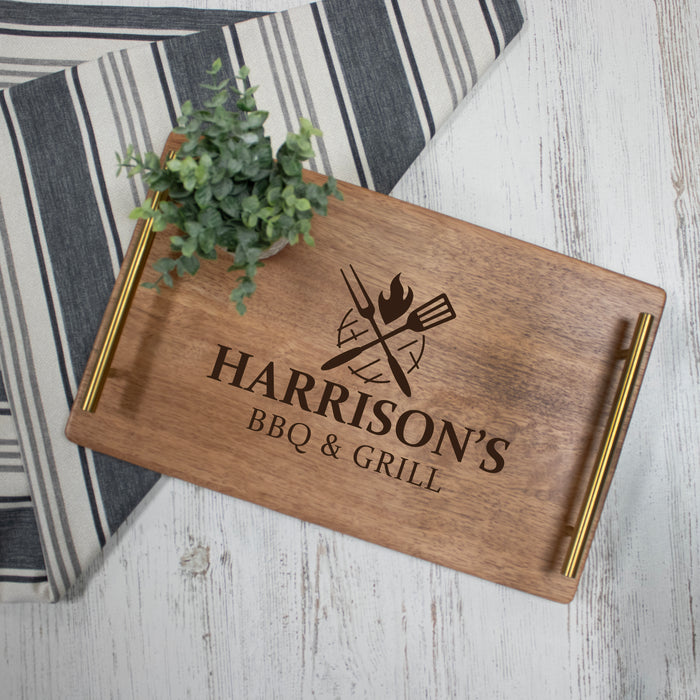 Personalized BBQ Grill Serving Tray