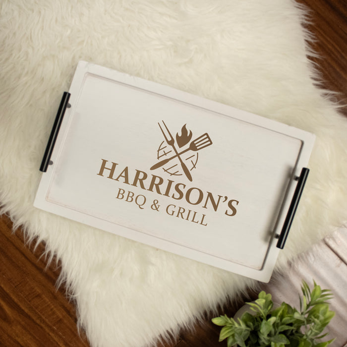 Personalized BBQ Grill Serving Tray