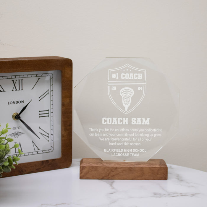 Personalized Lacrosse Coach Appreciation Award Plaque