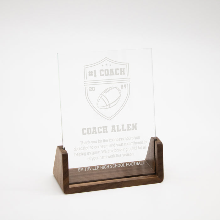 Personalized Football Coach Appreciation Award Plaque