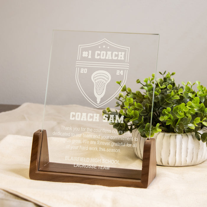 Personalized Lacrosse Coach Appreciation Award Plaque