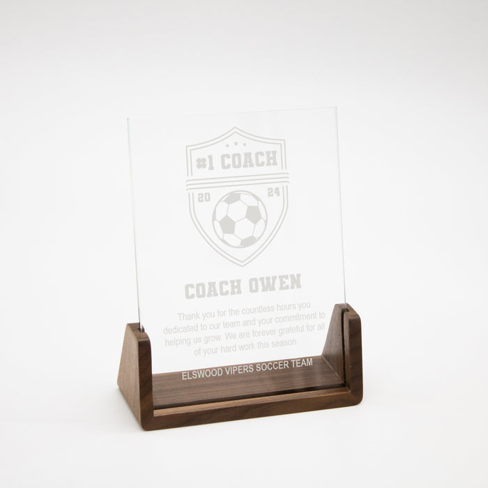 Personalized Soccer Coach Appreciation Award Plaque