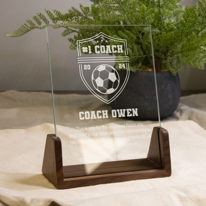 Personalized Soccer Coach Appreciation Award Plaque