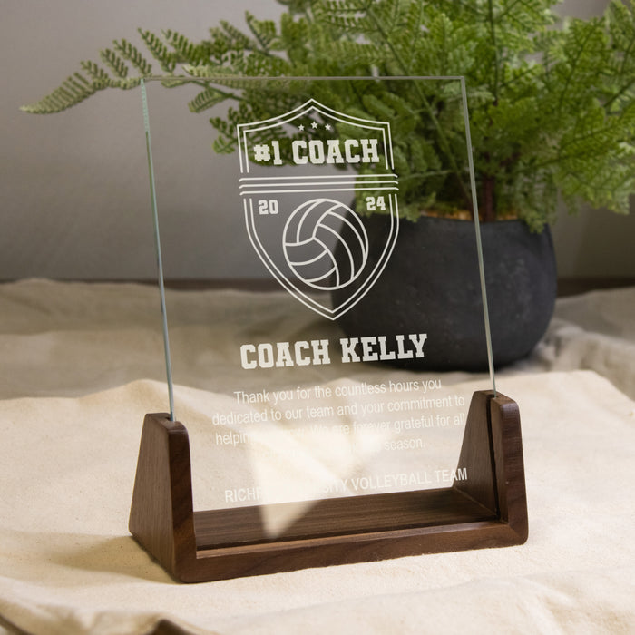 Personalized Volleyball Coach Appreciation Award Plaque
