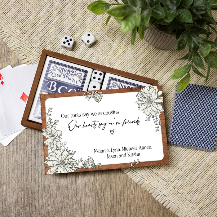 Personalized Cousins Game Night Card and Dice Box