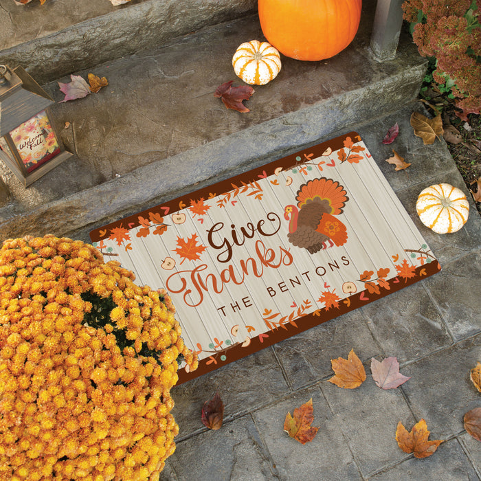 Personalized “Give Thanks” Doormat