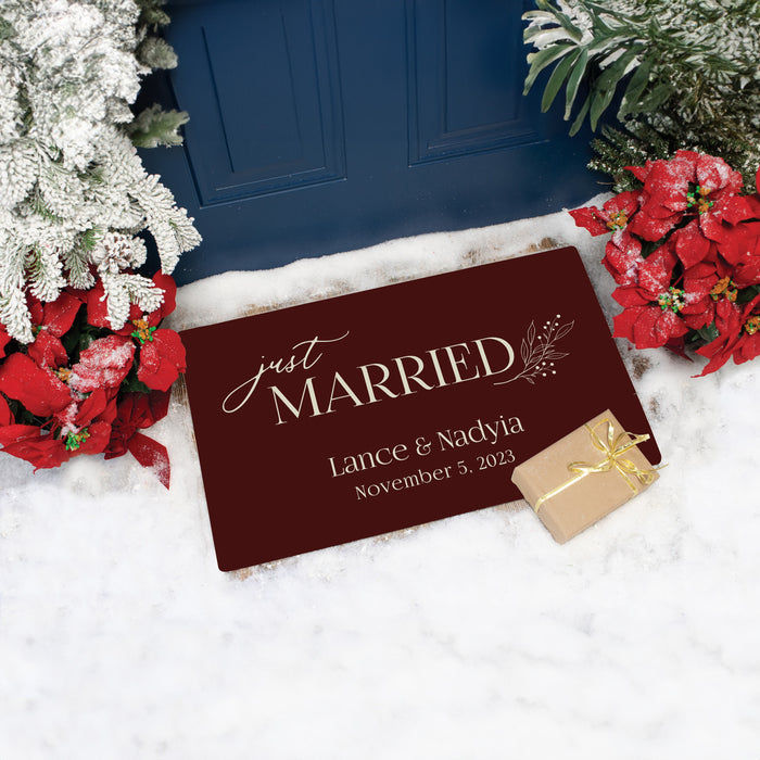 Personalized “Just Married” Welcome Mat