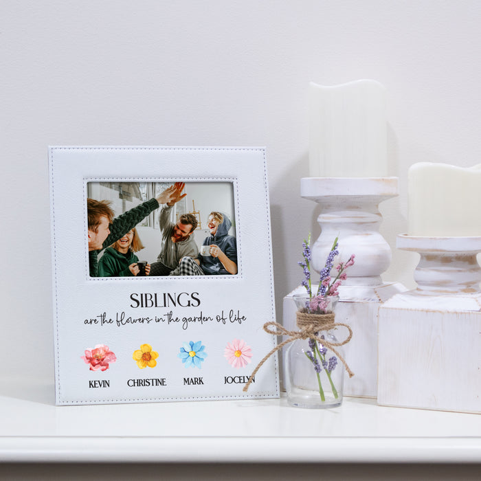 Personalized Siblings Are Like Flowers Picture Frame