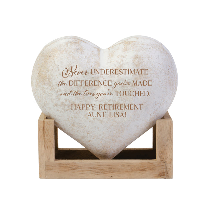 Personalized Retirement Wooden Heart Display Plaque