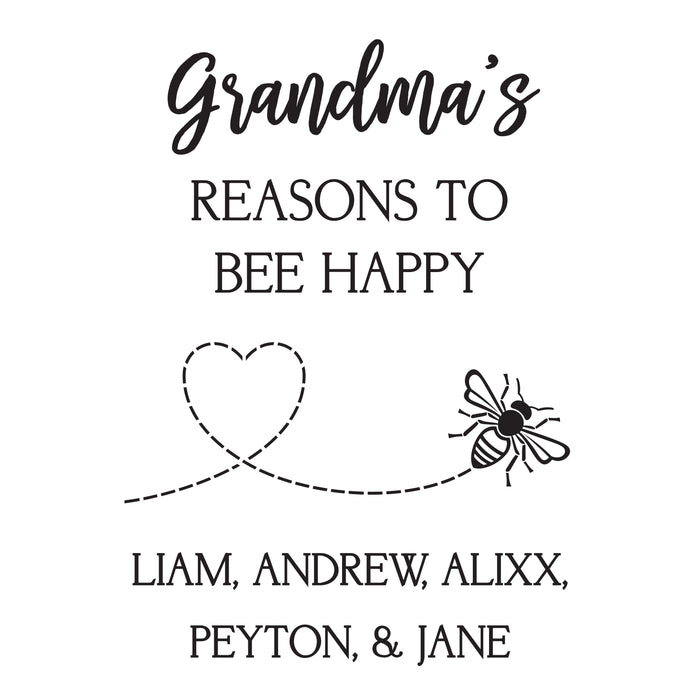 Personalized "Grandma's Reasons to Bee Happy" Bird Feeder