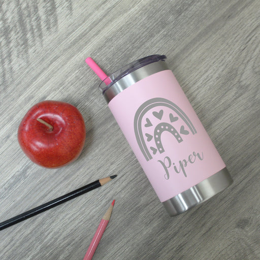 Personalized rainbow tumbler for kids
