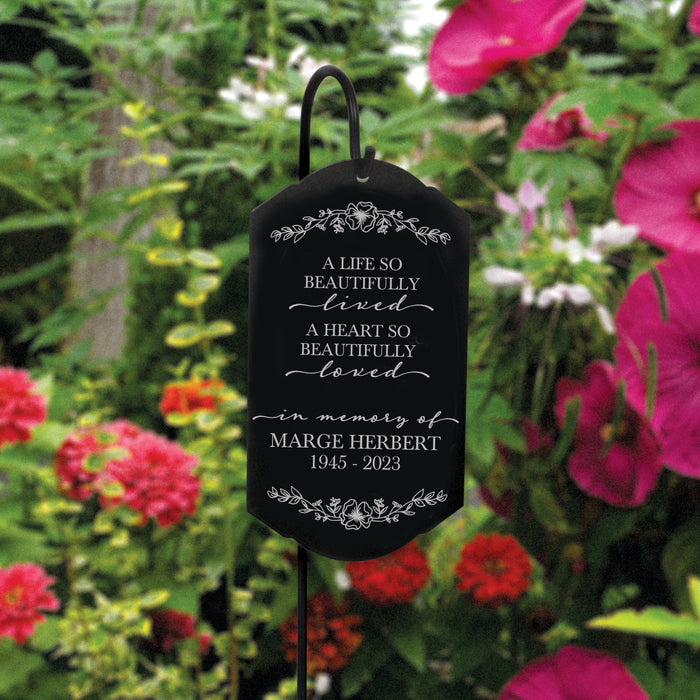 Personalized "A Life So Beautifully Lived..." Garden Stake
