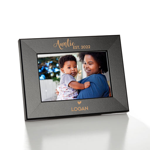Personalized aunt established 2022 picture frame gift.