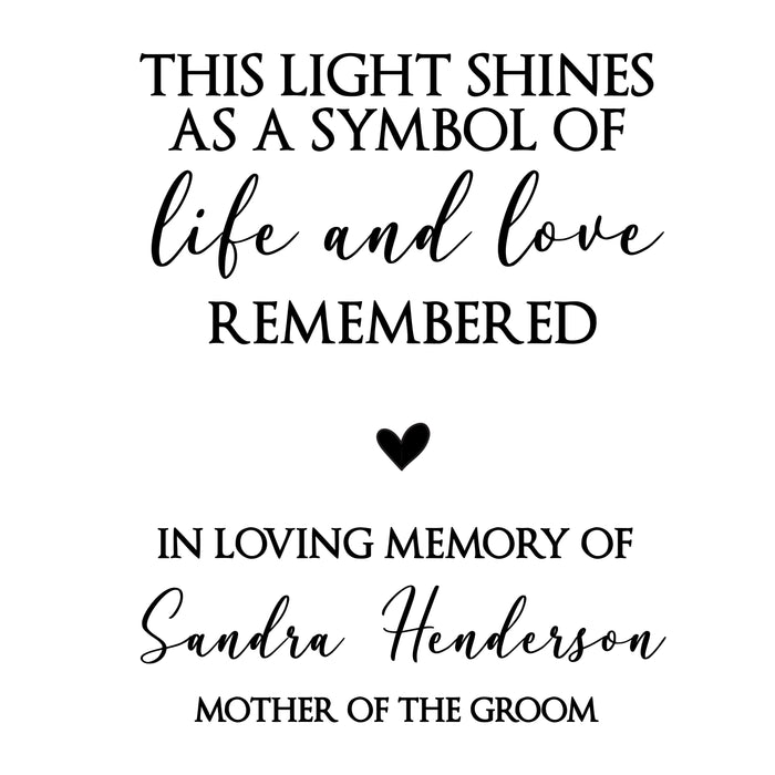 Personalized Wedding Memorial Picture Frame Lantern