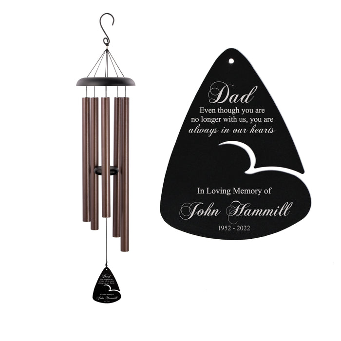 Personalized Dad Always in Our Hearts Memorial Wind Chime