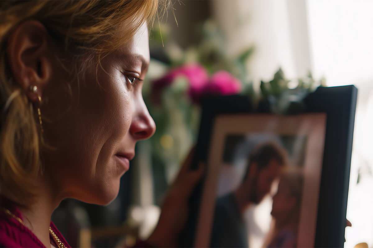 Wife grieving loss of husband