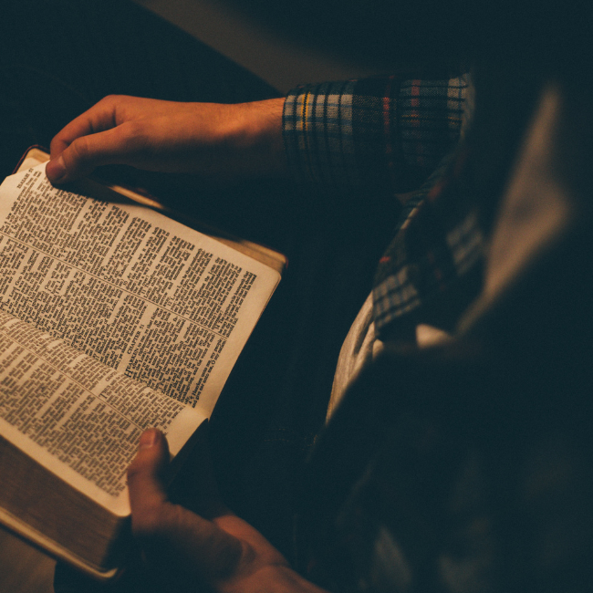 Man reading the bible