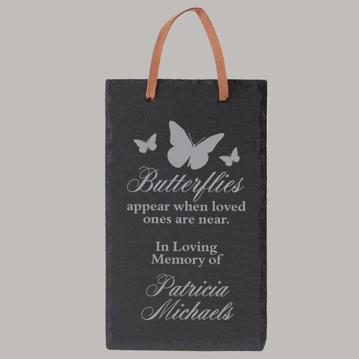 Personalized Butterfly Memorial Slate Garden Sign