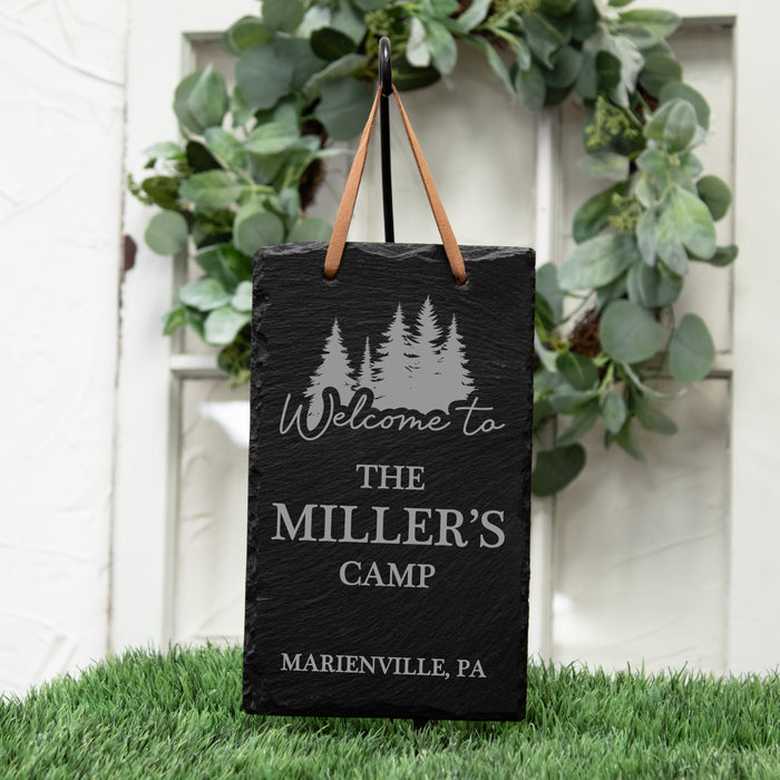Personalized Welcome to Camp Slate Wall Sign