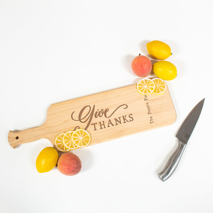 Personalized "Give Thanks" Fall Cutting Board