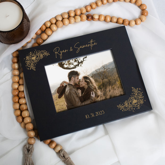 Personalized Floral Wedding Picture Frame