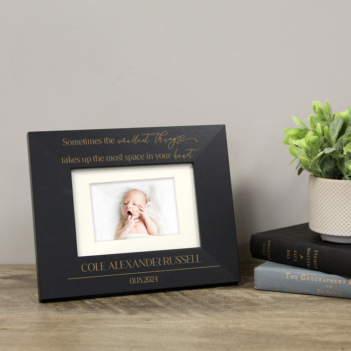 Personalized "Smallest Thing Takes Up The Most Room In Your Heart" Baby Picture Frame