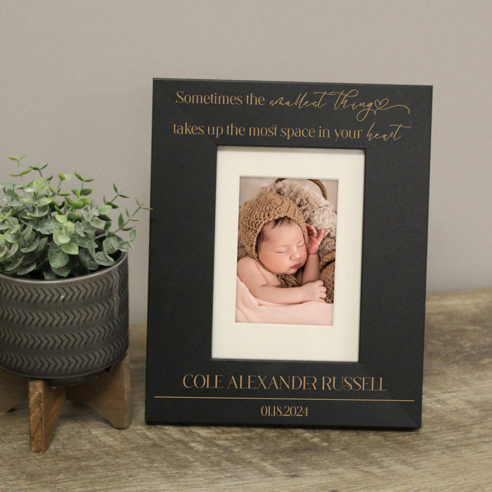 Personalized "Smallest Thing Takes Up The Most Room In Your Heart" Baby Picture Frame