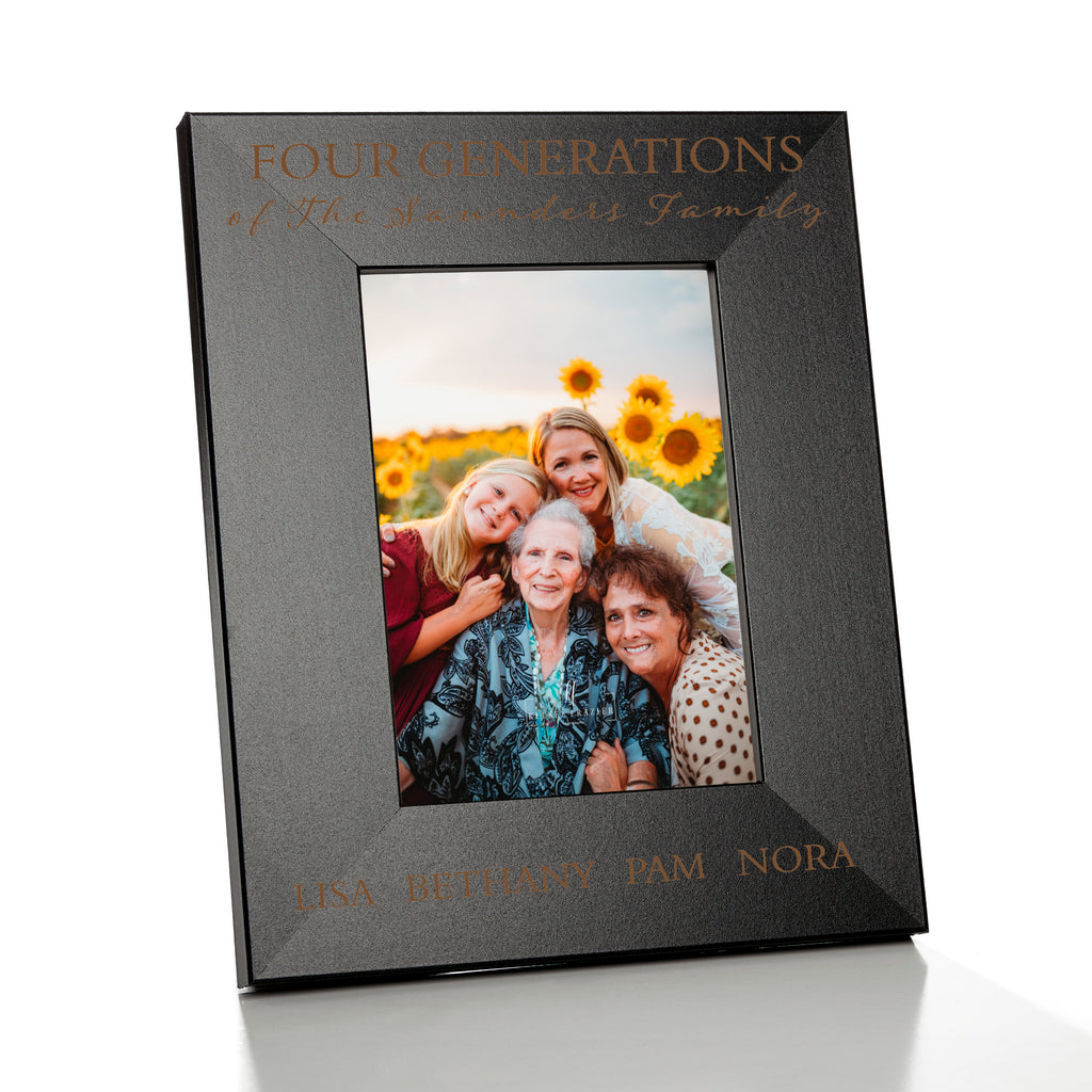 Personalized Wood Photo Frame - Generations of Family - 4x6