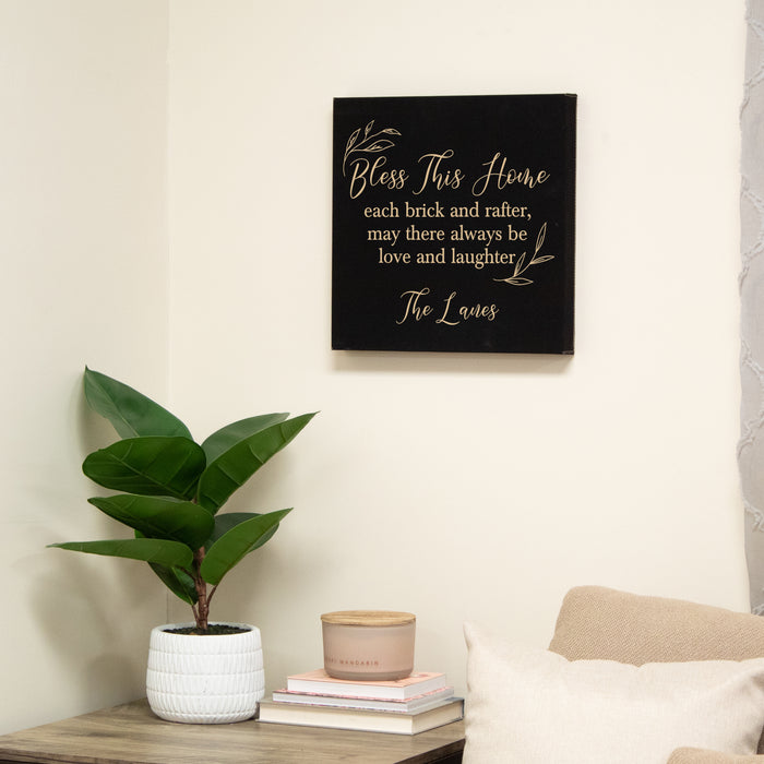 Personalized "Bless This Home" Family Wall Sign