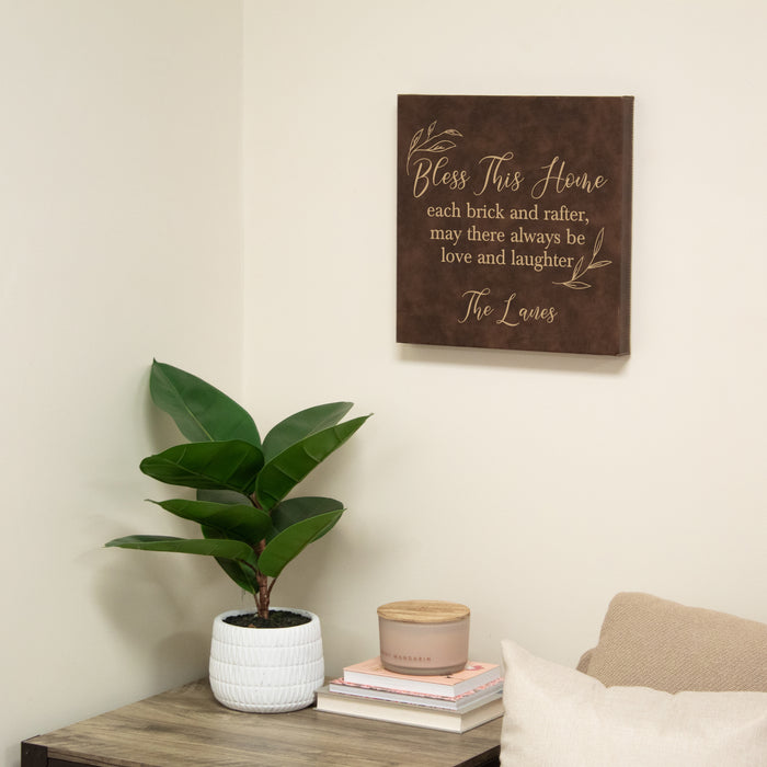 Personalized "Bless This Home" Family Wall Sign