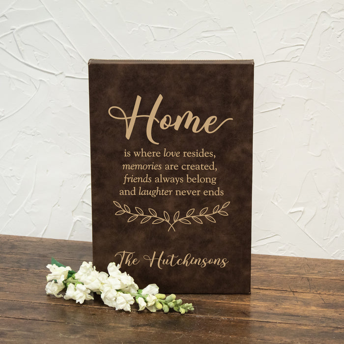 Personalized "Home Is Where..." Wall Sign