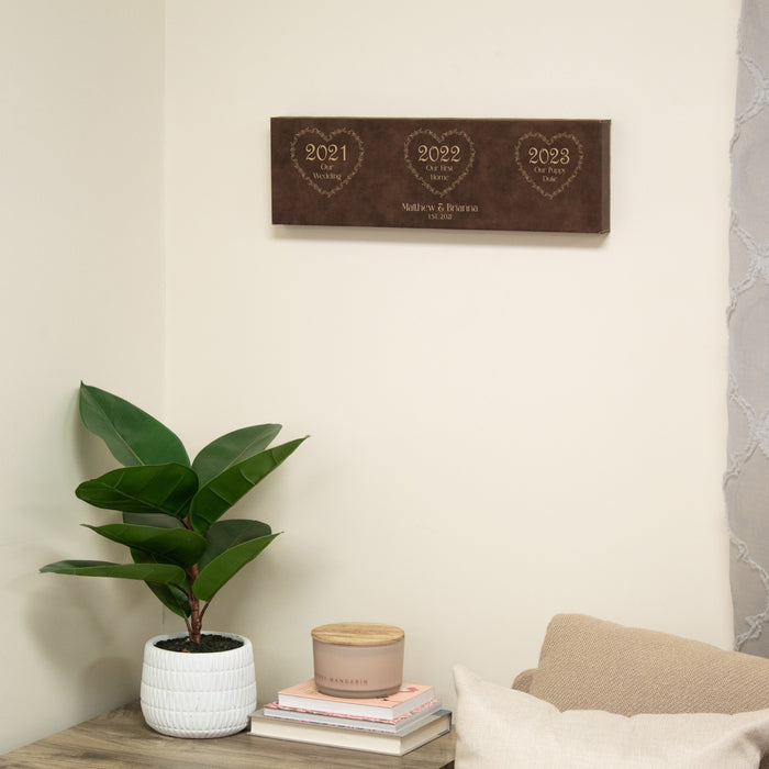 Personalized "Third Anniversary" Leather Wall Sign