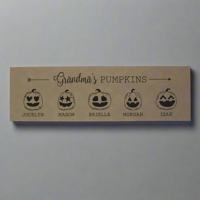 Personalized Grandmas Pumpkins Wall Sign