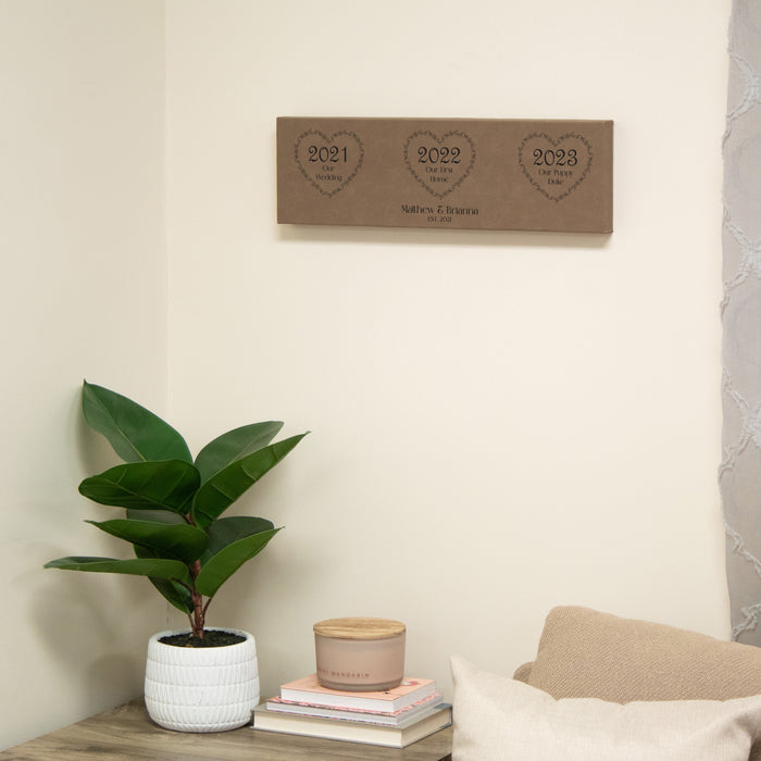 Personalized "Third Anniversary" Leather Wall Sign