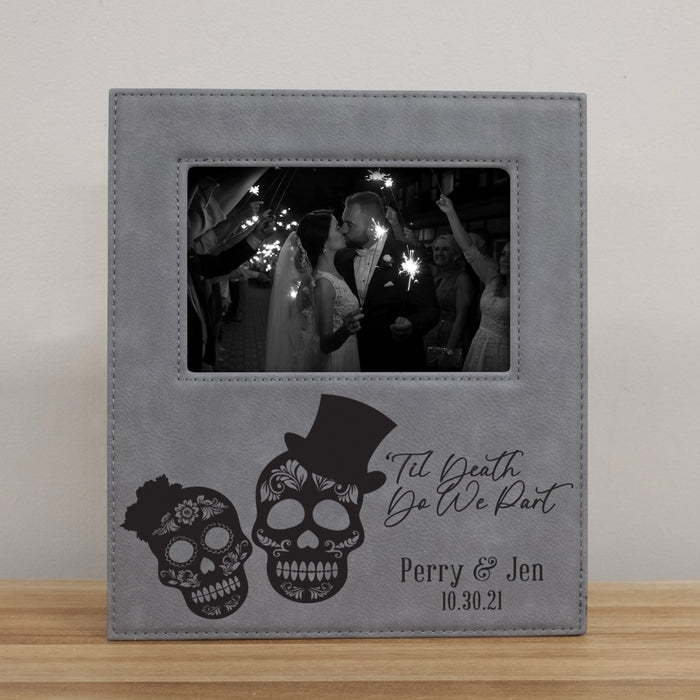 Personalized "'Til Death Do We Part" Skeleton Picture Frame