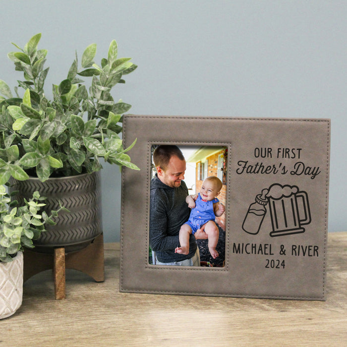 Personalized Our First Father's Day Cheers Picture Frame