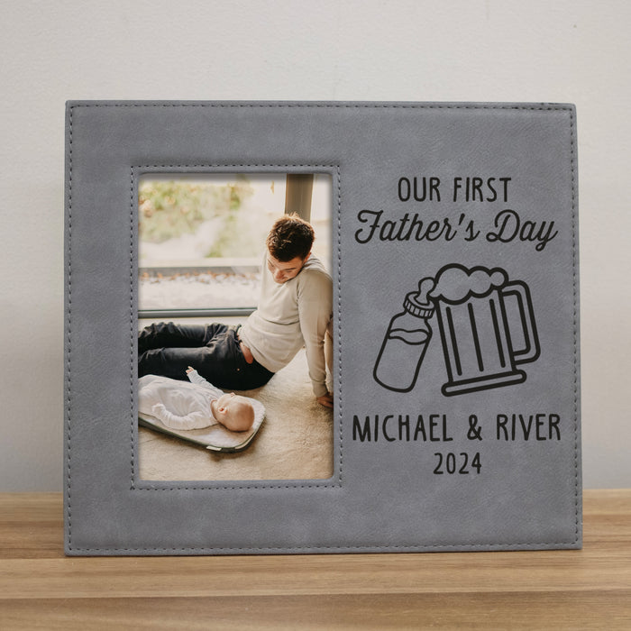 Personalized Our First Father's Day Cheers Picture Frame