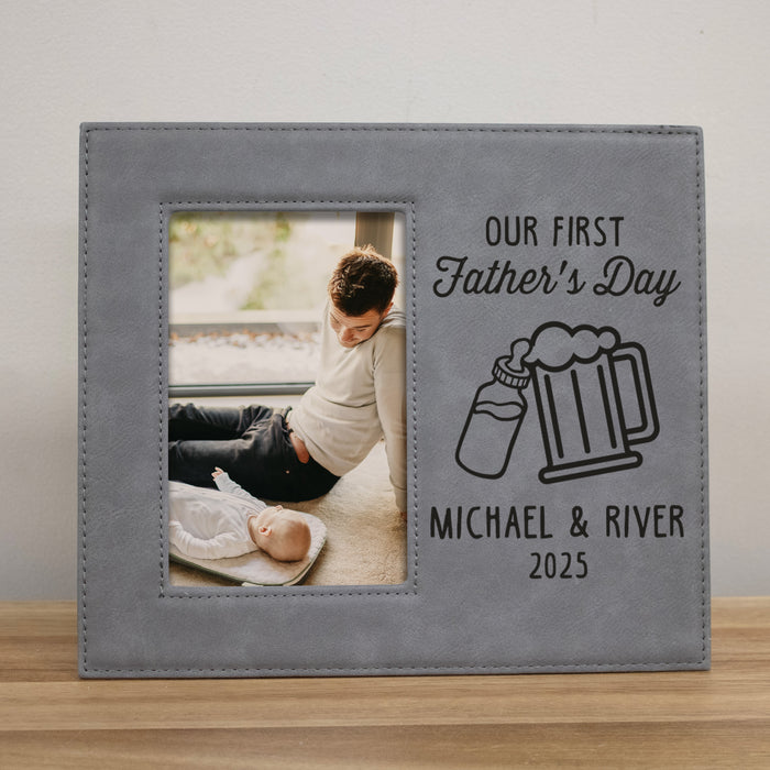 Personalized Our First Father's Day Cheers Picture Frame