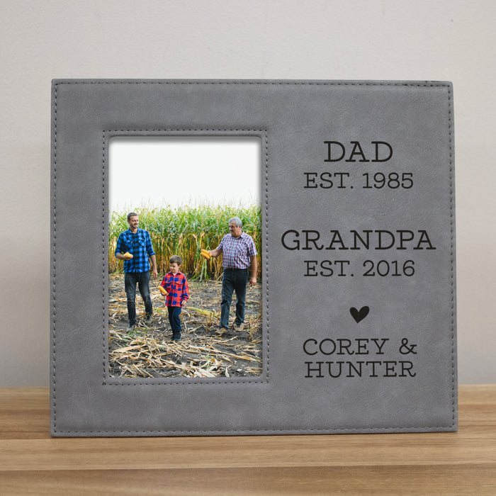 Personalized Dad Grandpa Est Picture Frame