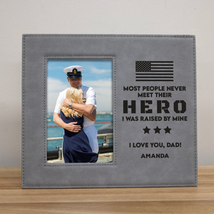 Personalized I Was Raised By My Hero Picture Frame