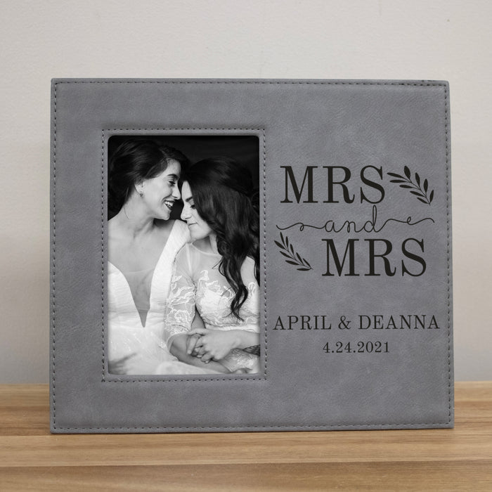 Personalized "Mrs & Mrs" Boho Wedding Picture Frame