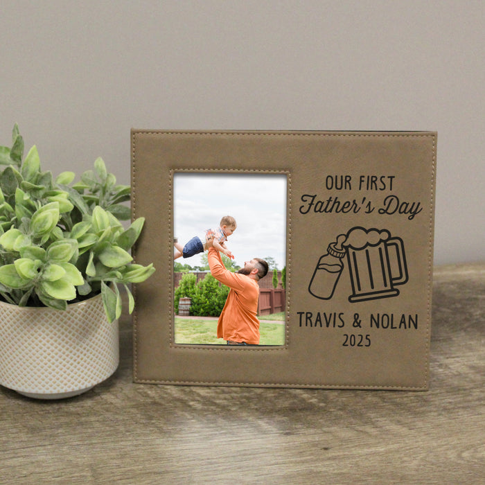 Personalized Our First Father's Day Cheers Picture Frame