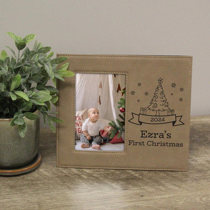 Personalized Baby's First Christmas 2024 Picture Frame