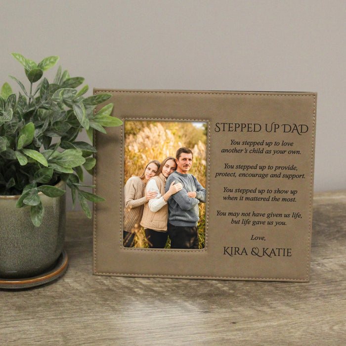 Personalized Stepped Up Dad Picture Frame